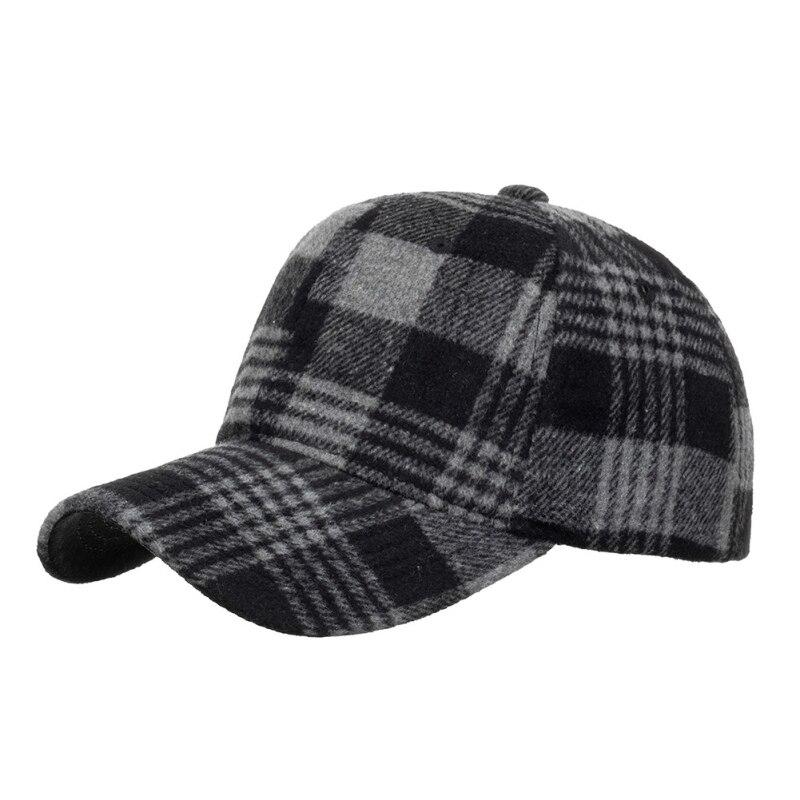 Sunnyway Klassieke geruite print honkbalpet unisex geruite outdoor casual pet herfst winter verstelbare pet met klep