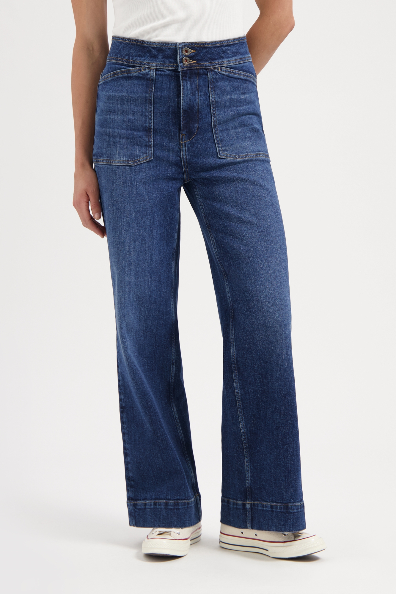 Kuyichi Damen vegan Jeans Farrah Worker Faded Blue