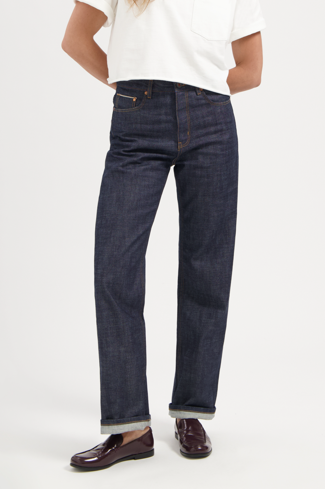 Kuyichi Damen vegan Jeans Loose Straight Izabella Dry Selvedge Indigo