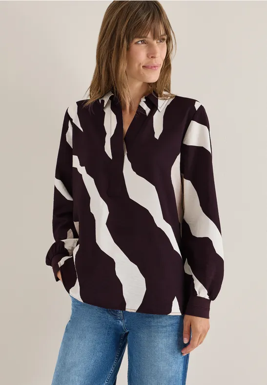 Cecil Bedrukte blouse met getapete manchetten