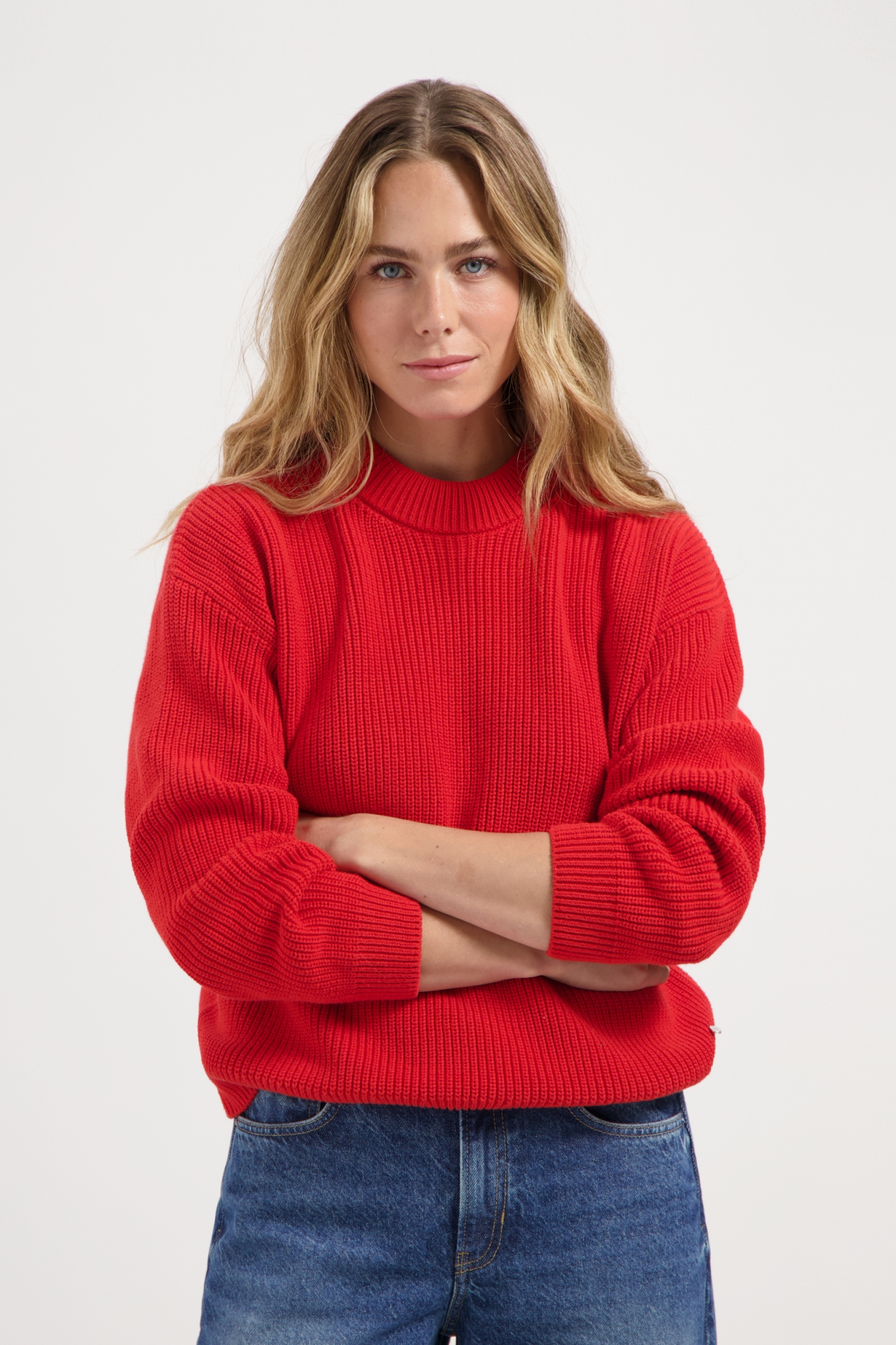 Kuyichi Damen vegan Strickpullover Brooke Popping Rot