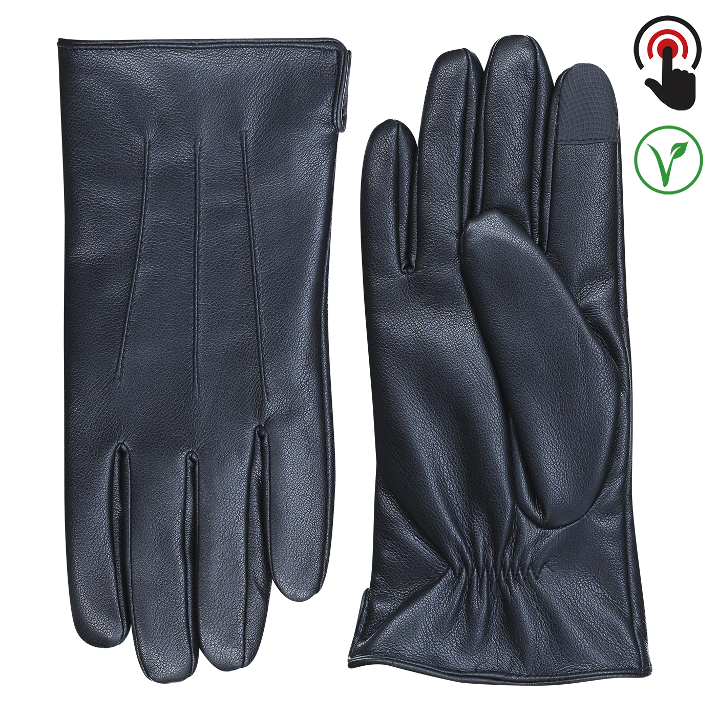 Laimböck Heren Vegan Leren Handschoenen Pinzola Black