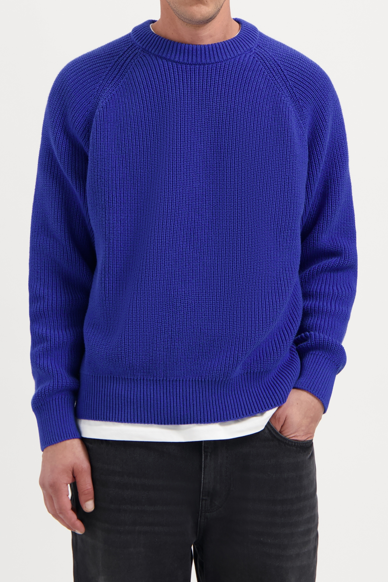 Kuyichi Herren vegan Strickpullover Duke Dusk Indigo