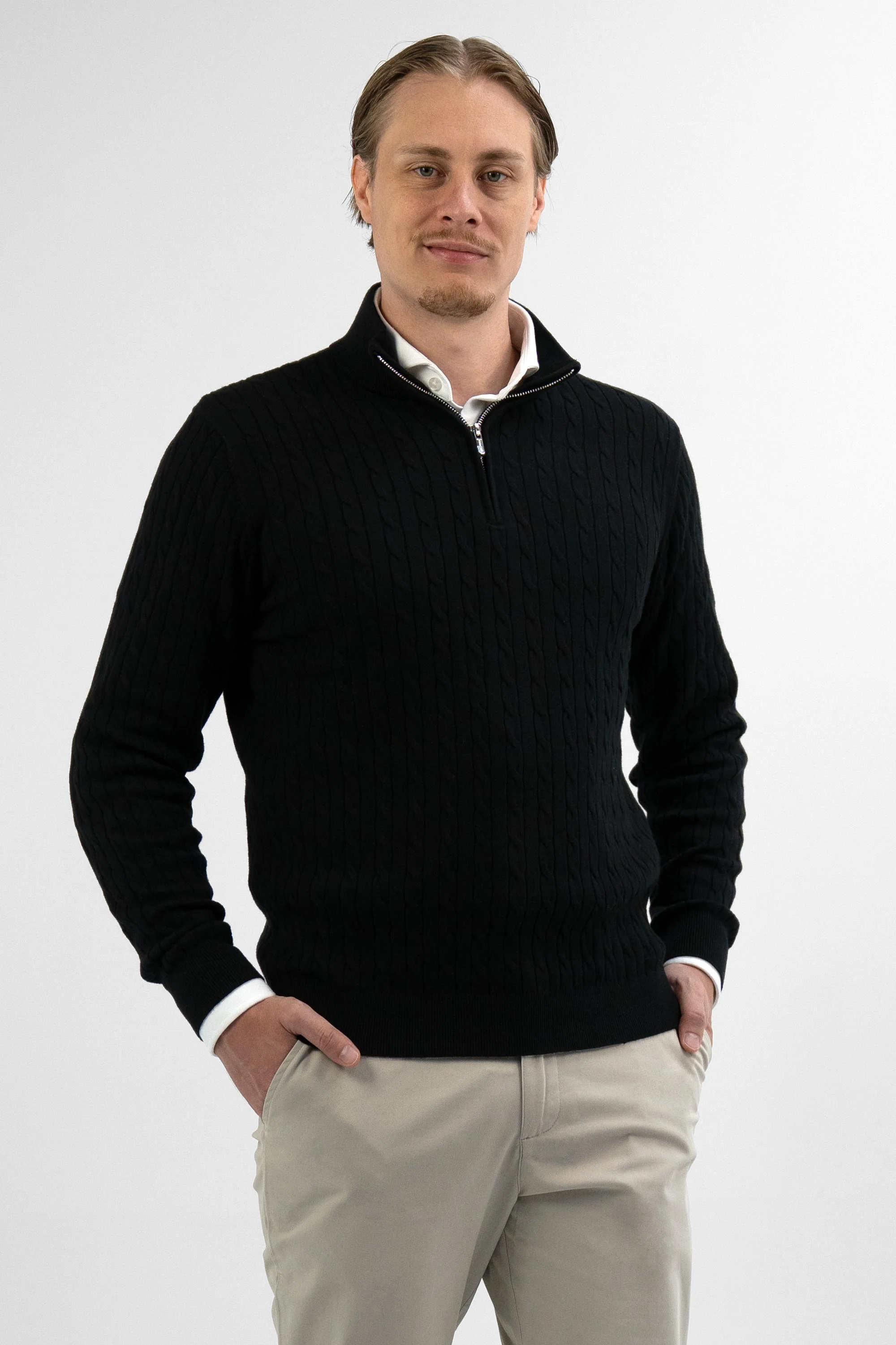 Vercate Half zip cashmere blend -