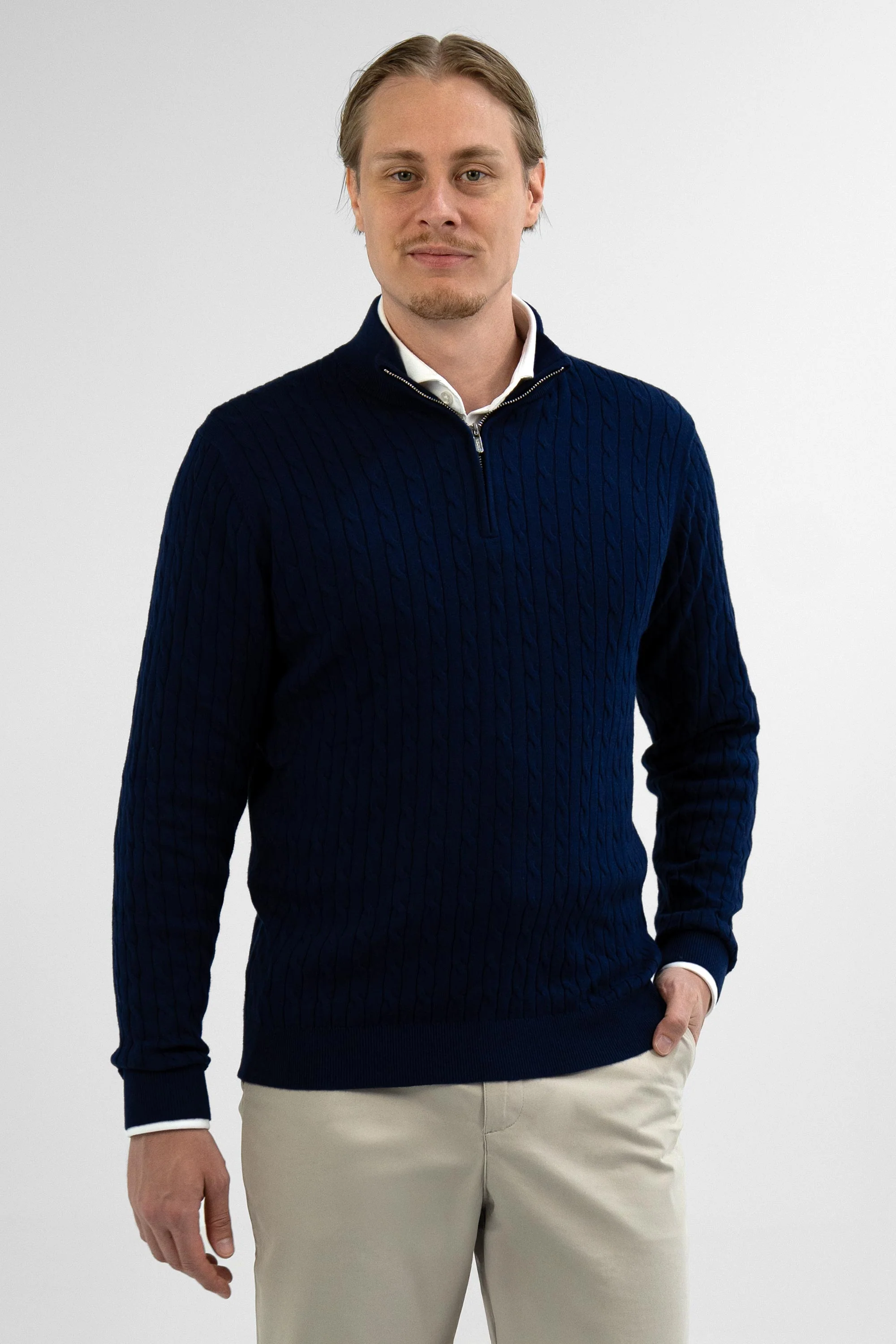 Vercate Half zip cashmere blend -