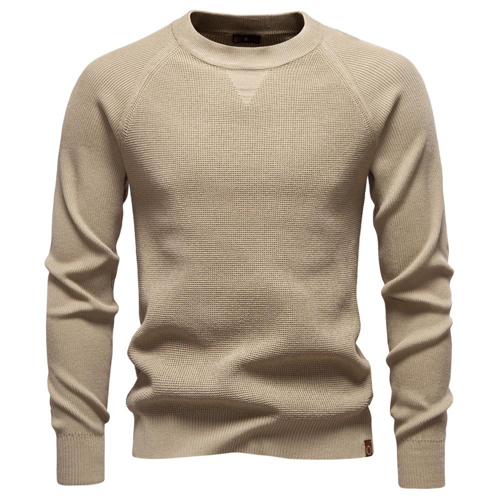 AIOPESON 2025 Men's T Shirt Long Sleeve Solid Color Brand Design Social Sweater Men EUR L 75-85kg
