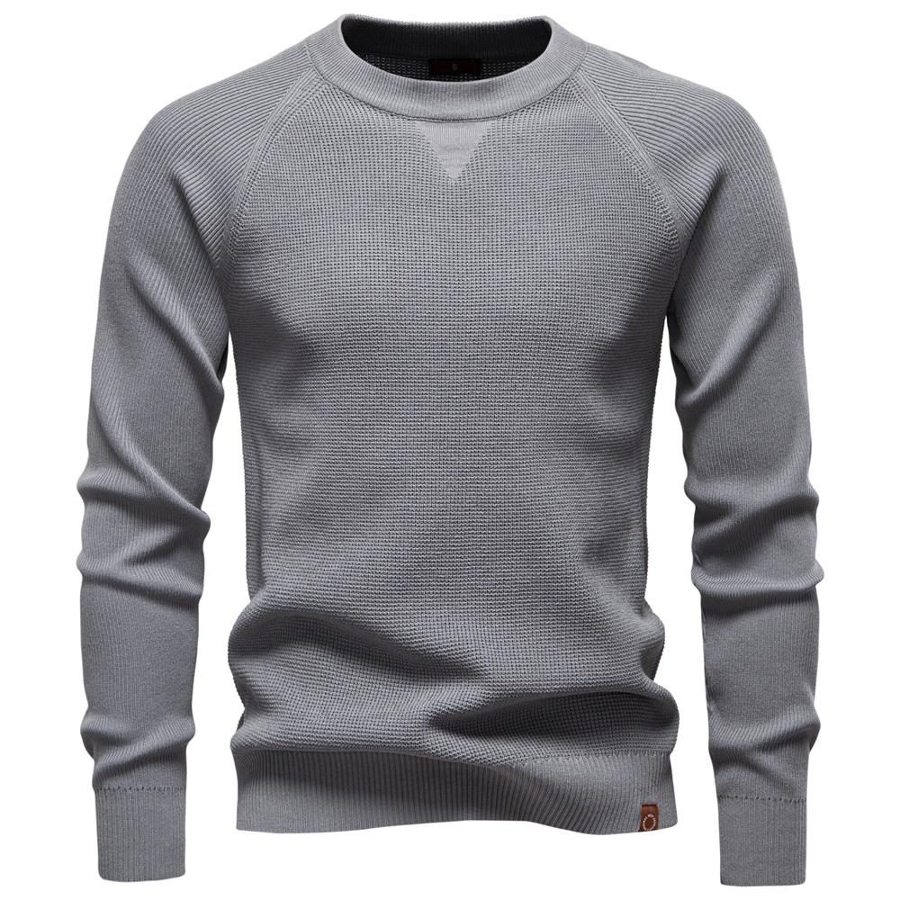 AIOPESON 2025 Men's T Shirt Long Sleeve Solid Color Brand Design Social Sweater Men EUR M 65-75kg