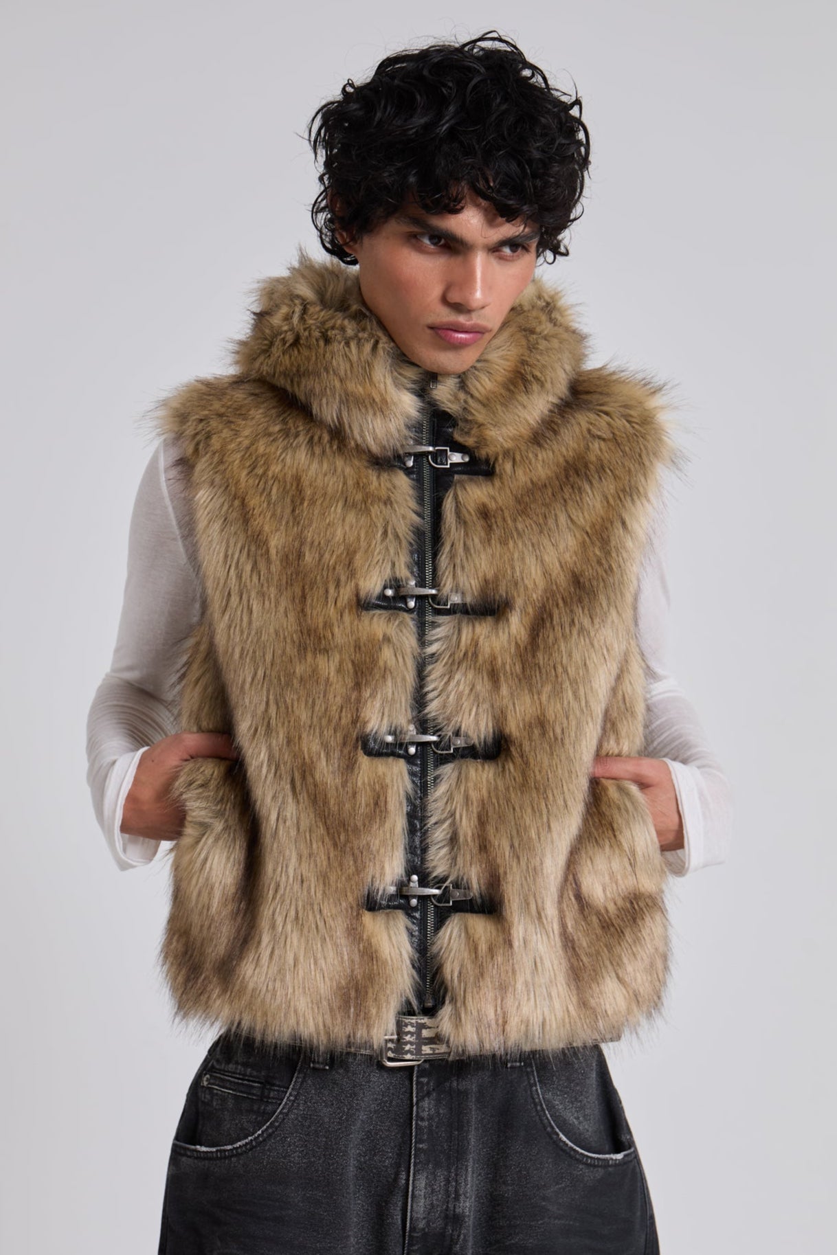 Jaded Man Mendoza Faux Fur Gilet