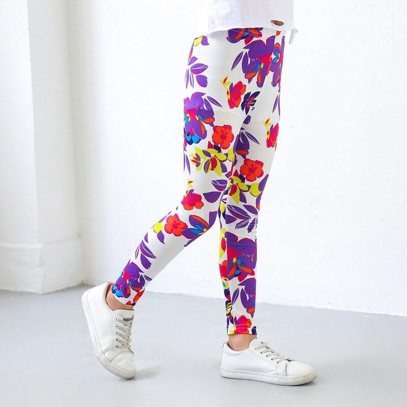 PenGo Studio 2T -12T meisjesleggings lente en herfst dunne kinderstretch bedrukte broek Koreaanse kinderbroek zomerkleding 150 blauw