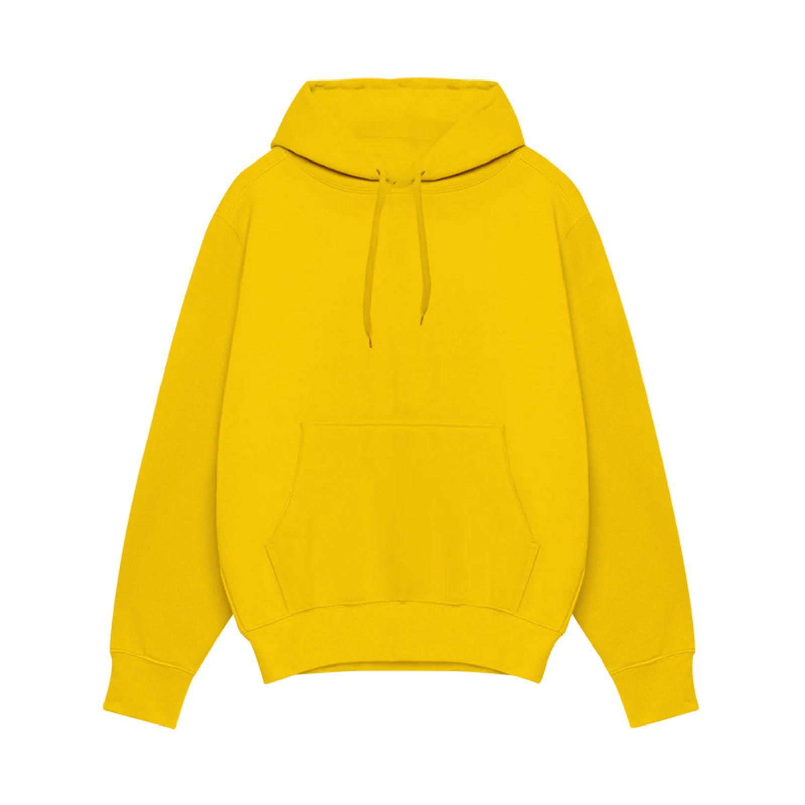 Timoduizhang Sporttrainingspak met capuchon, unisex hardloopoutfits, trui met lange mouwen en hoodies, sweatshirt XL geel