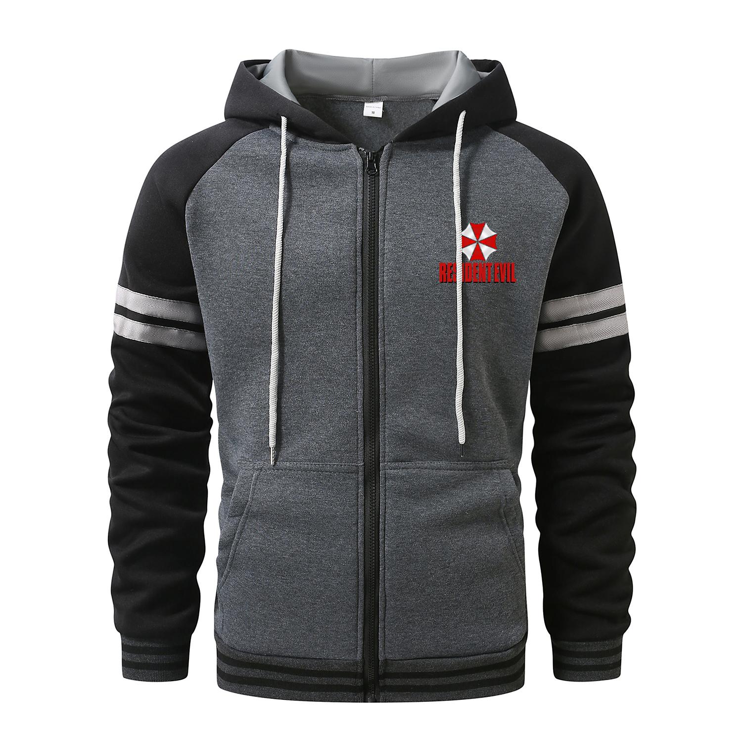 FEGKZLI Specialty RESIDENT EVIL Men's Hoodies Cardigan Zip Hoodies Hooded Pocket Sports&Outdoor Streetwear Casual Spring&Fall Clothing Hoodies Sweatshirts Men's Coats L donkergrijze kleur