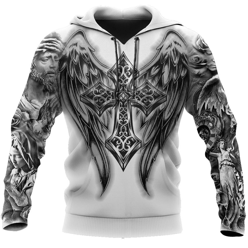 Explorer Outdoors Heren Hoodie Jezus Christus 3D Print Sweatshirt Lente Herfst Designer Mode Casual Lange Mouw Pullover Oversized Hooded Kleding M