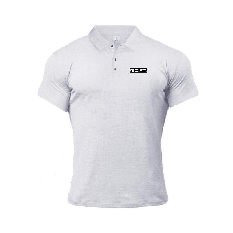 Muscleguys katoenen tops in Engelse stijl, comfortabel en casual poloshirt voor heren, zomerrevers, korte mouw XXL wit