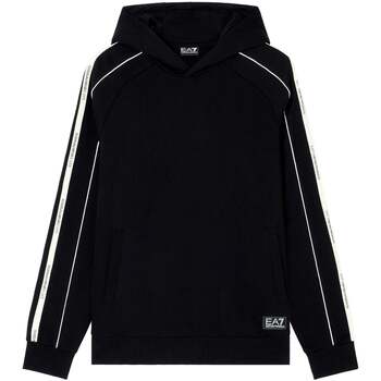 Ea7 Emporio Armani Sweater  Logo Series Tape Overhead Hoodie Black