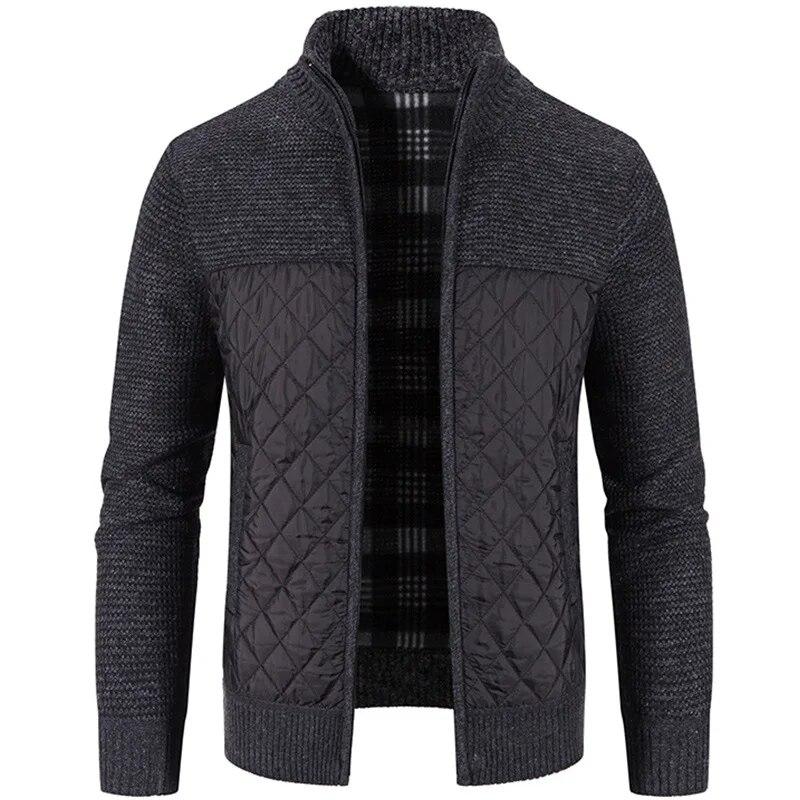 King Billion Herfst en winter staande kraag vest trui verdikte casual trui heren warme mode jas XXL zwart