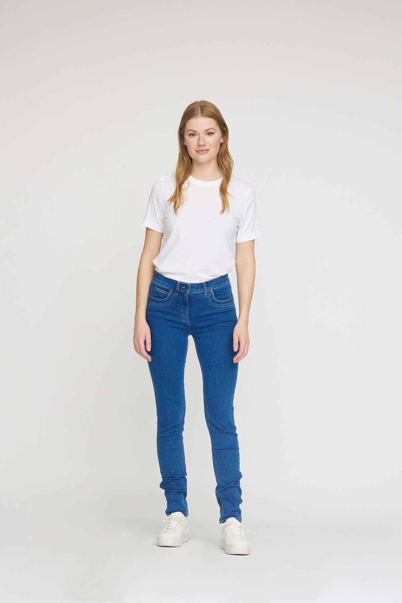 LAURIE Damen vegan Schlanke Jeans Laura Ml Medium Blue Denim