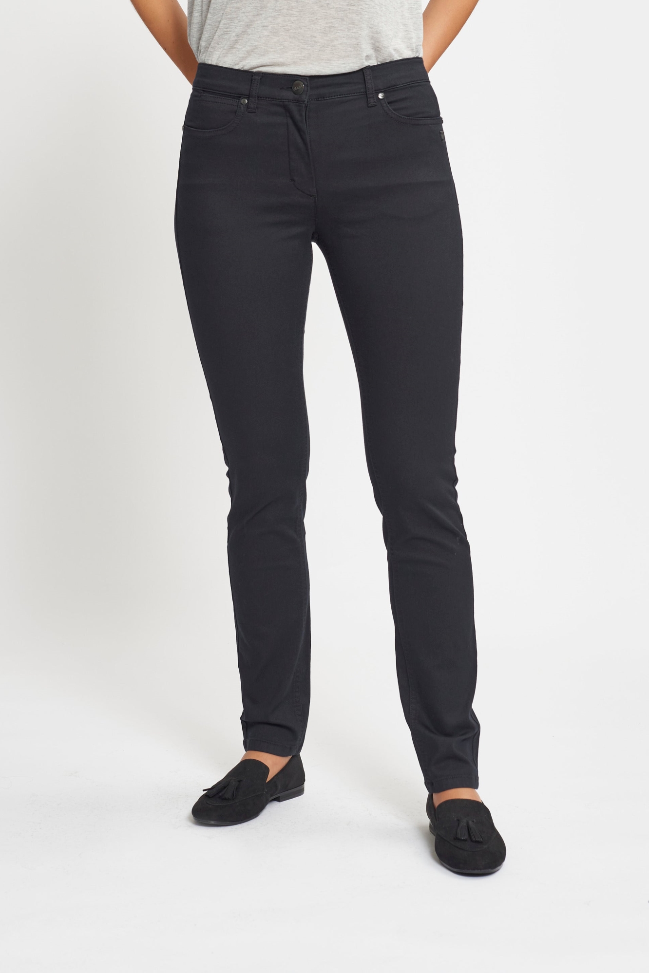 LAURIE Damen vegan Hose Laura Slim Ml Anthrazitgrau