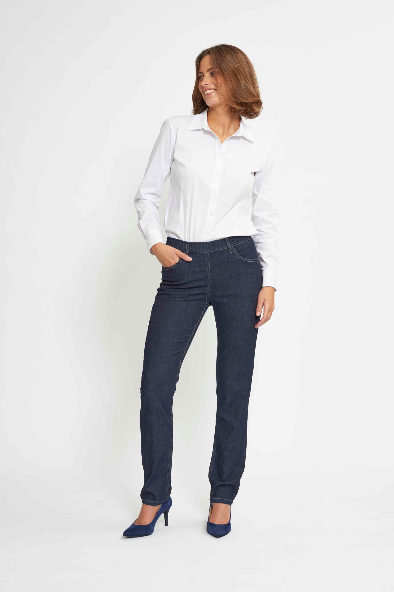 LAURIE Damen vegan Hose Kelly Regular Ml Dunkelblau Denim
