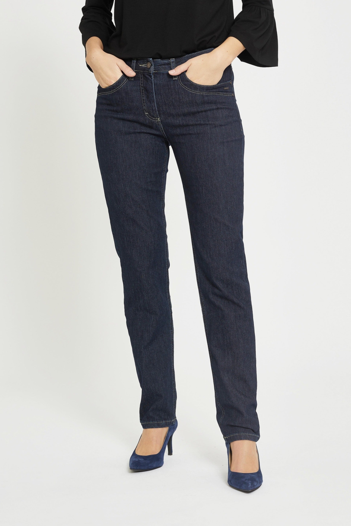 LAURIE Damen vegan Jeans Charlotte Regular Ml Dunkelblau Denim