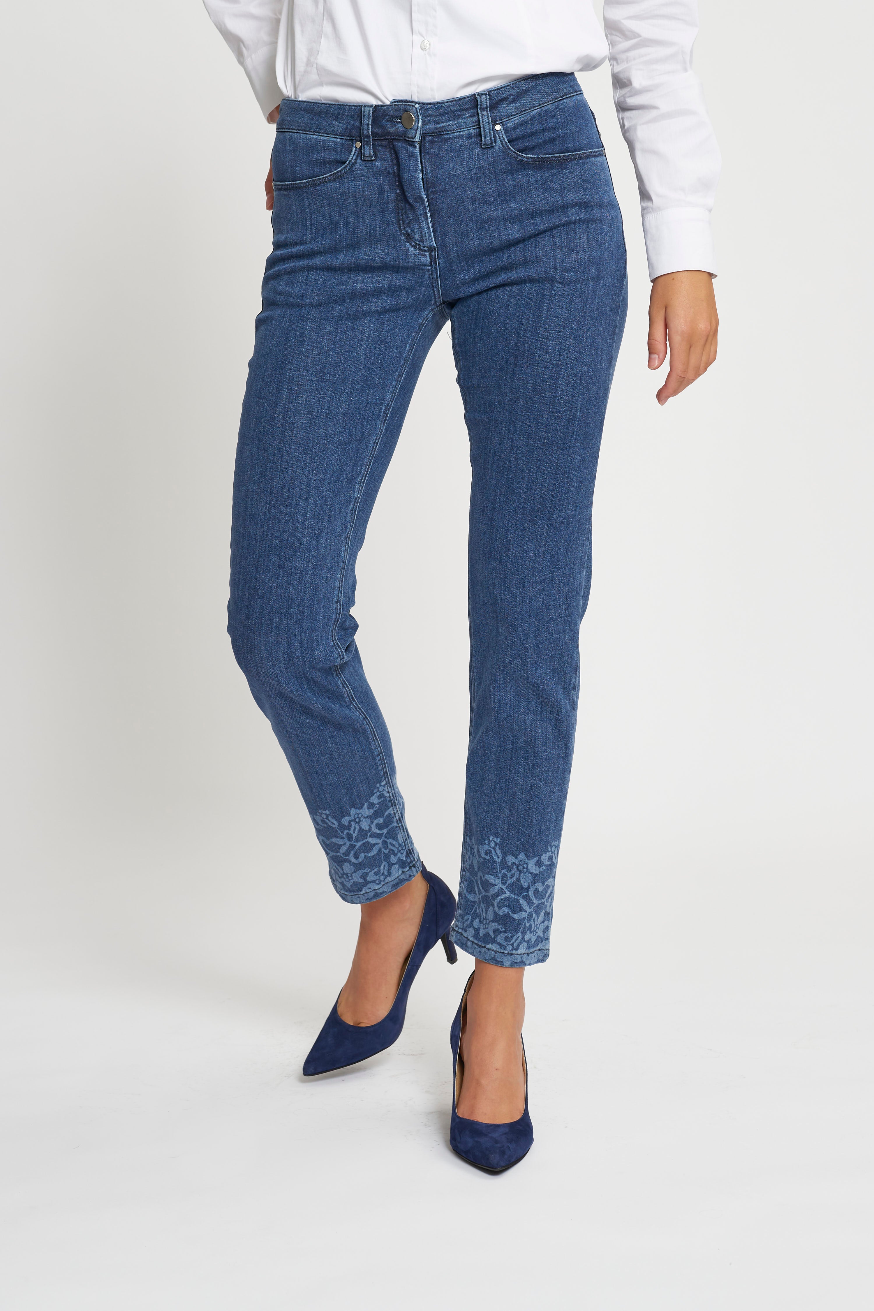 LAURIE Damen vegan Jeans Charlotte Lazer Regular Ml Medium Blue Denim