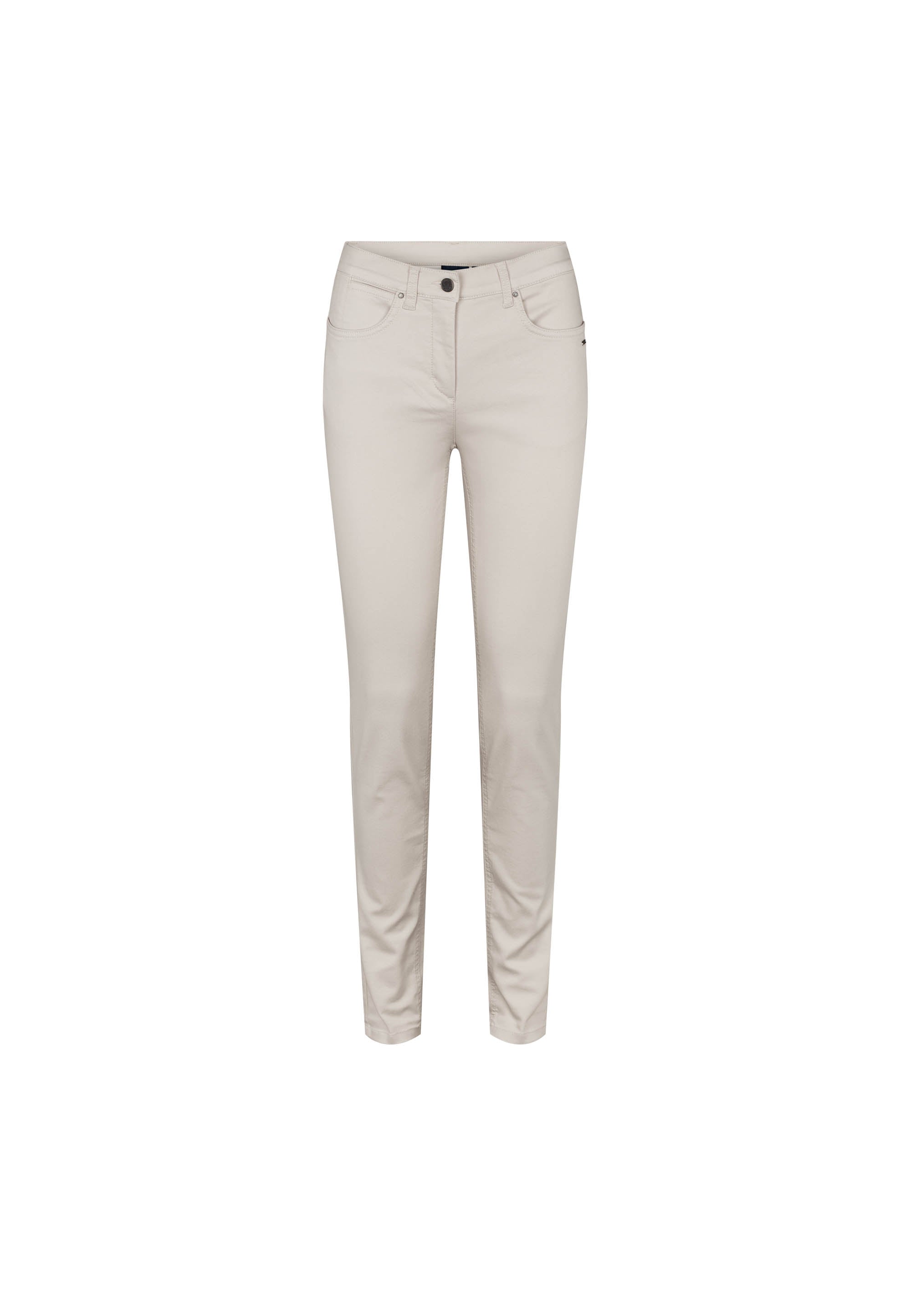 LAURIE Damen vegan Hose Laura Slim Mittellang Grau Sand