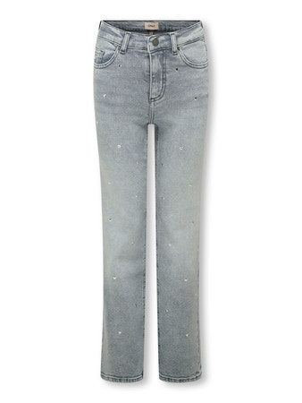 Kids ONLY winter jeansbroek meisjes - grijs - KogJuicy - wide leg fit