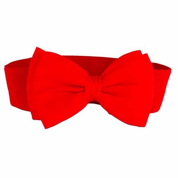 R&N Fashion Vrouwen Riem Lange Sectie Van De Cirkel Zacht Leer Strik Lichaamsvormende Banden Brede Riemen one size rood