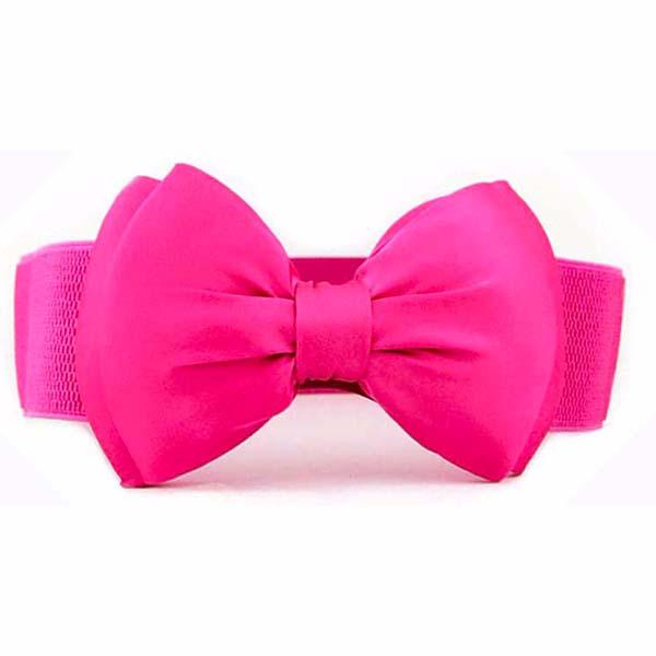 R&N Fashion Vrouwen Riem Lange Sectie Van De Cirkel Zacht Leer Strik Lichaamsvormende Banden Brede Riemen one size helder roze