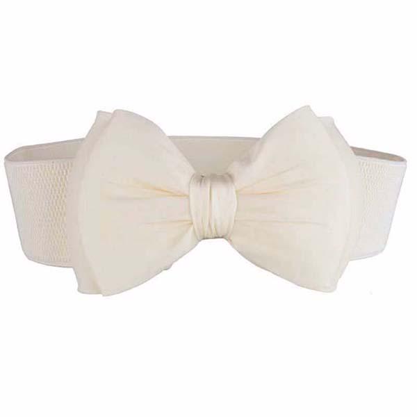 R&N Fashion Vrouwen Riem Lange Sectie Van De Cirkel Zacht Leer Strik Lichaamsvormende Banden Brede Riemen one size wit
