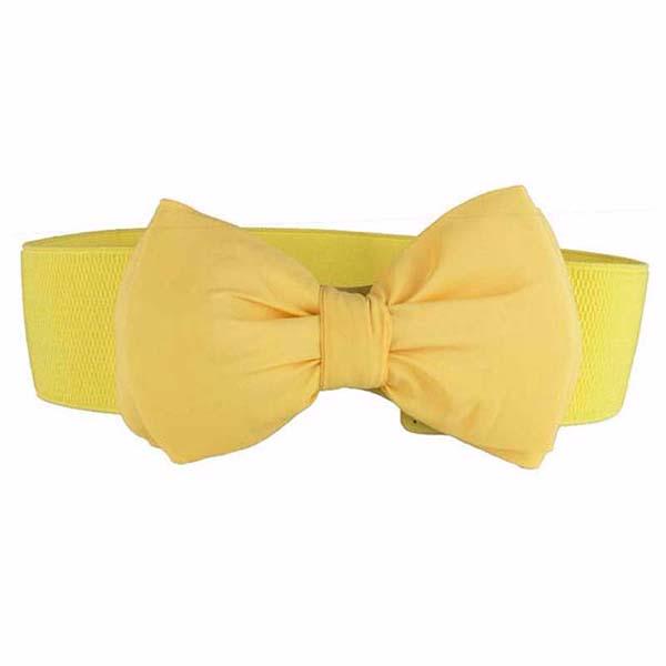 R&N Fashion Vrouwen Riem Lange Sectie Van De Cirkel Zacht Leer Strik Lichaamsvormende Banden Brede Riemen one size geel