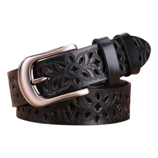 Bilixi Damesriem Retro decoratieve lichtbestendige jeansbroek Damesriem Dagelijks gebruik zwart