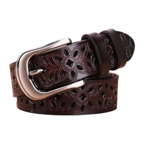 Bilixi Damesriem Retro decoratieve lichtbestendige jeansbroek Damesriem Dagelijks gebruik koffie
