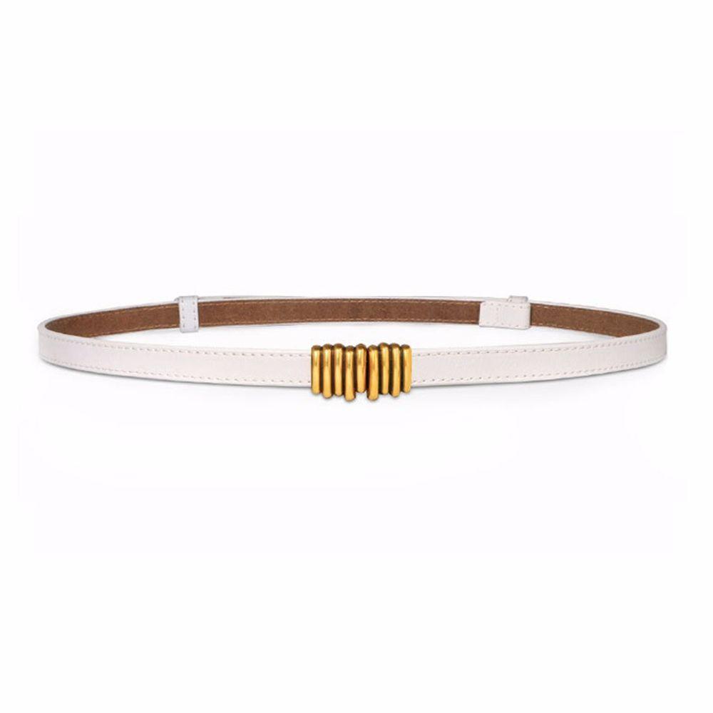 Yanhebin Female Zinc Zinc Alloy Metal buckle PU leather belt Skirt decorations Circle Waist Strap Thin waistband wit