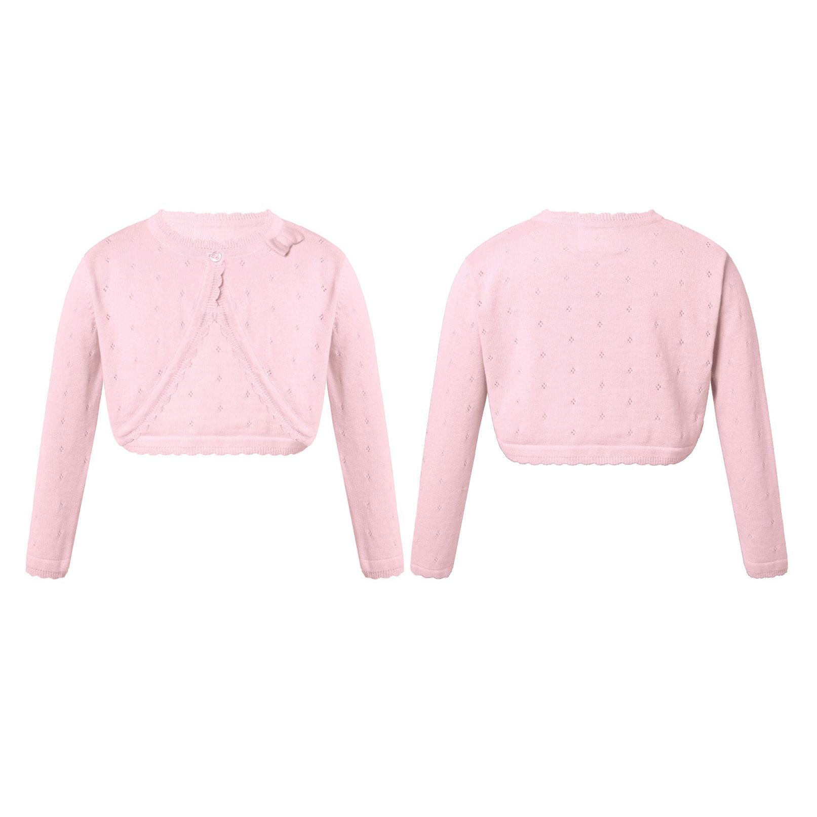 Daenrui Kinderen Meisjes Lange Mouw Gebreide Strik Decor Cardigan Shrug Truien Feestjurk Jas 7-8 Years