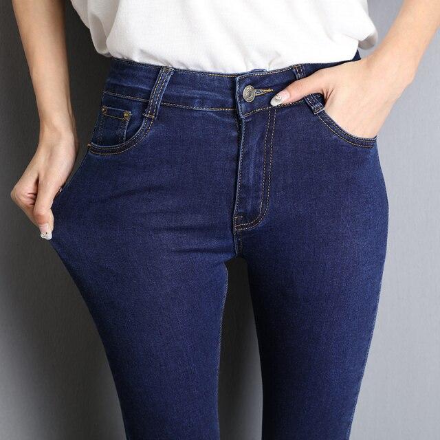 NEXT Urpretty7 Jeans voor Dames Jeans Blauw Grijs Zwart Dames Hoge elastische stretchjeans Dames Gewassen denim Magere potloodbroek 28 blauw