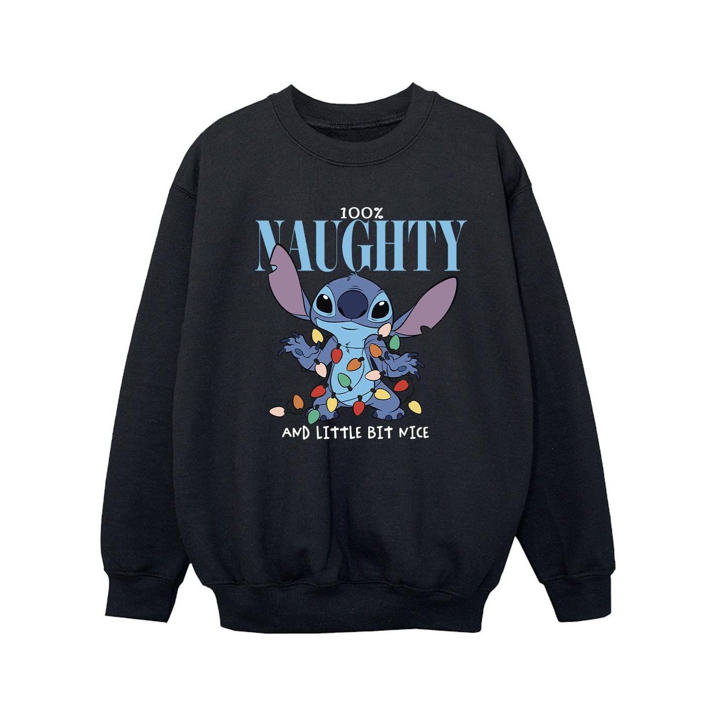 Disney Girls Lilo & Stitch Naughty & Nice Sweatshirt 9-11 Years