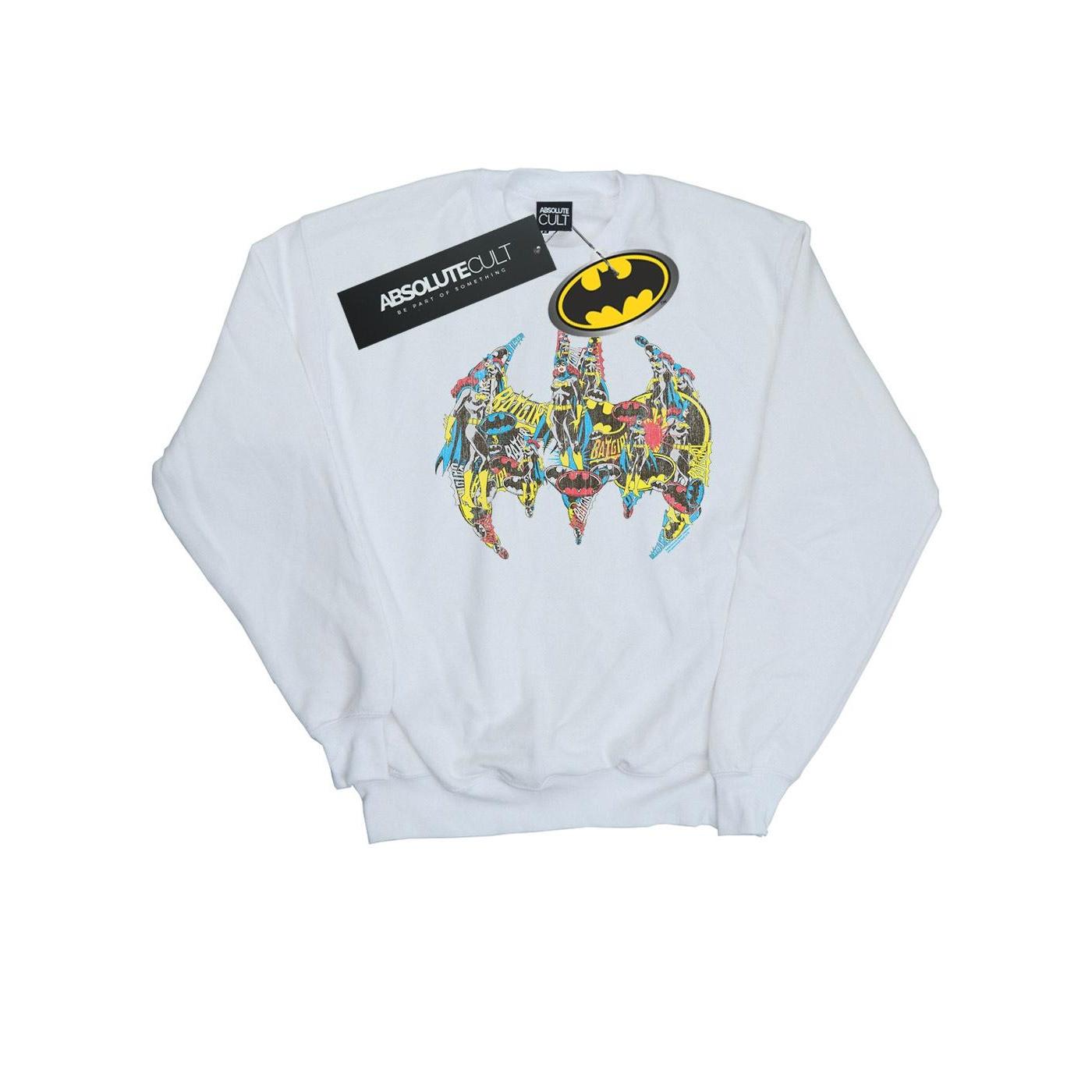 DC Comics Girls Batman Batgirl-logo collage-sweatshirt 3-4 Years