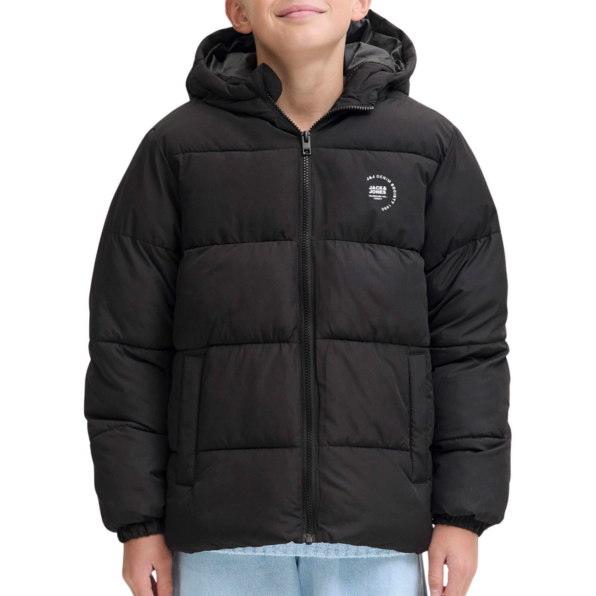 Jack & Jones Maze Logo Hood Puffer Jas Junior