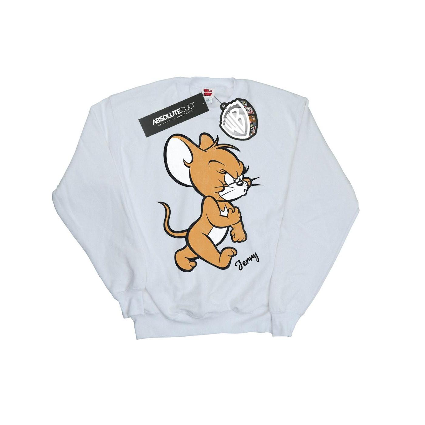 Tom And Jerry Tom en Jerry Mens Angry Mouse katoenen sweatshirt XXL wit