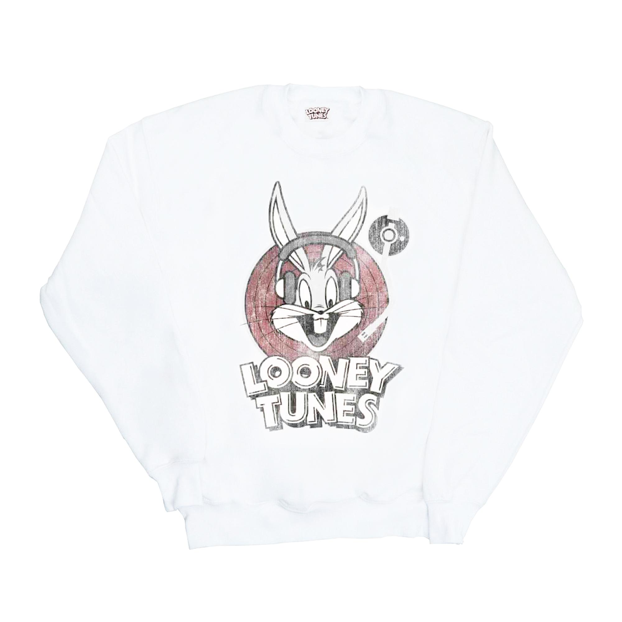 Looney Tunes Heren Bugs Bunny Circle-logo sweatshirt XXL wit
