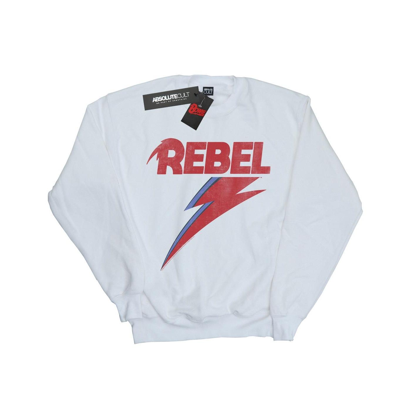 David Bowie Distressed Rebel-sweatshirt voor heren 4XL wit
