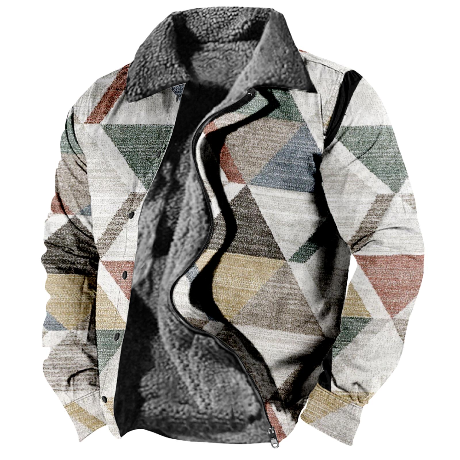 Timoduizhang Winter Halloween-casual print voor heren, dikke jas met lange mouwen en knopen XXXXXL geel