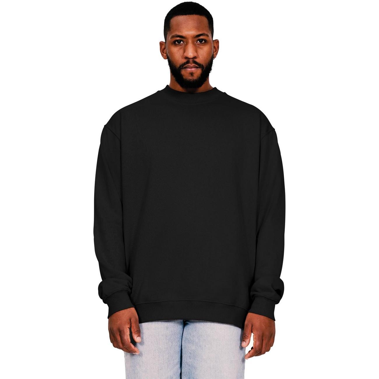 Casual Classics Ringgesponnen katoenen lange halslijn voor heren, oversized sweatshirt L