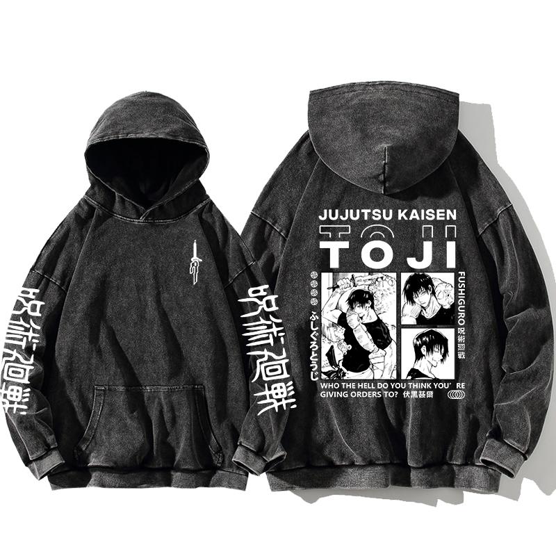 ETST 012 Jujutsu Kaisen Satoru Gojo Sweatshirts Anime Heren Hoge Kwaliteit 100% Gewassen Katoenen Hoodie Winter Oversized Streetwear Kleding 2XL