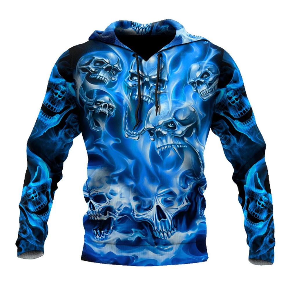 Xiao Xiang Lente Herfst Herenmode Casual Hoodie 3D Schedel Print Heren Horror Truien Sweatshirts Streetwear Trainingspak Oversized Tops S