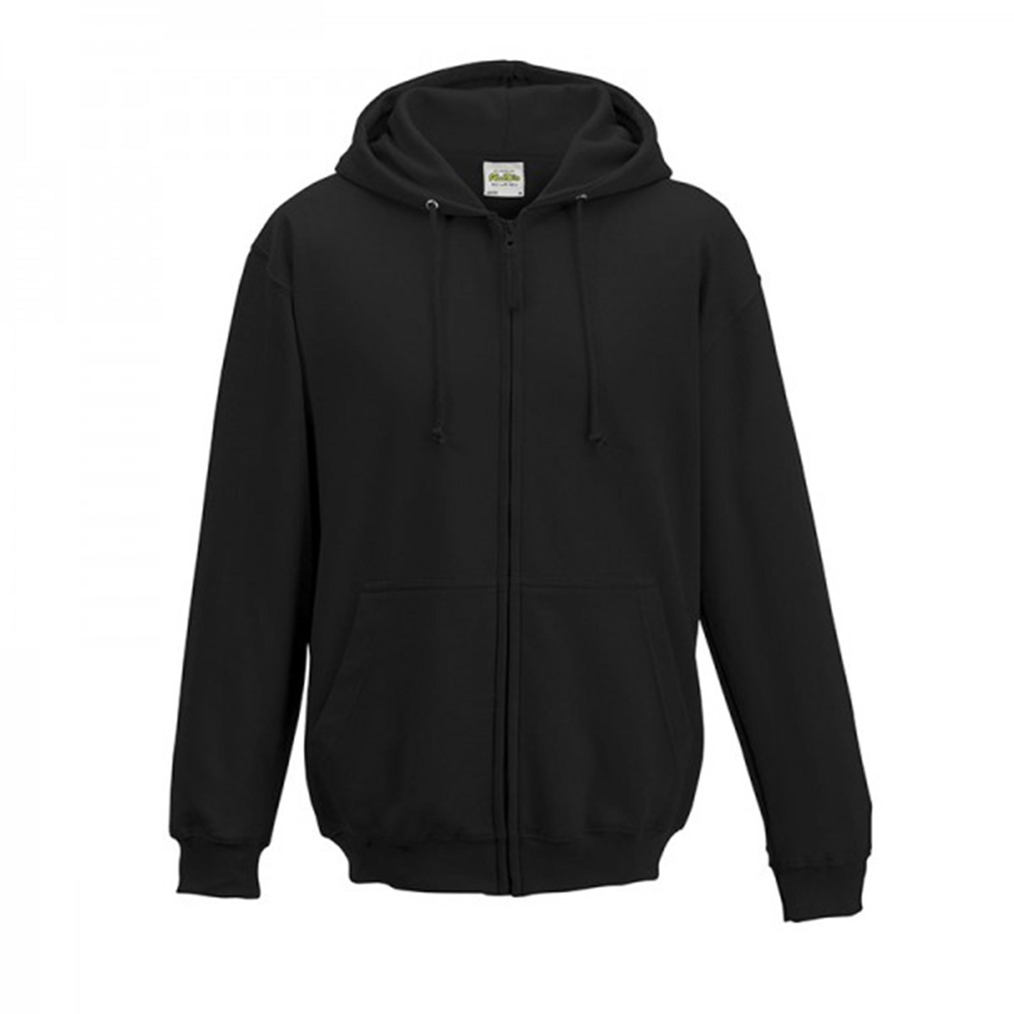 Awdis Plain herenhoodie met volledige ritssluiting / Zoodie L zwart