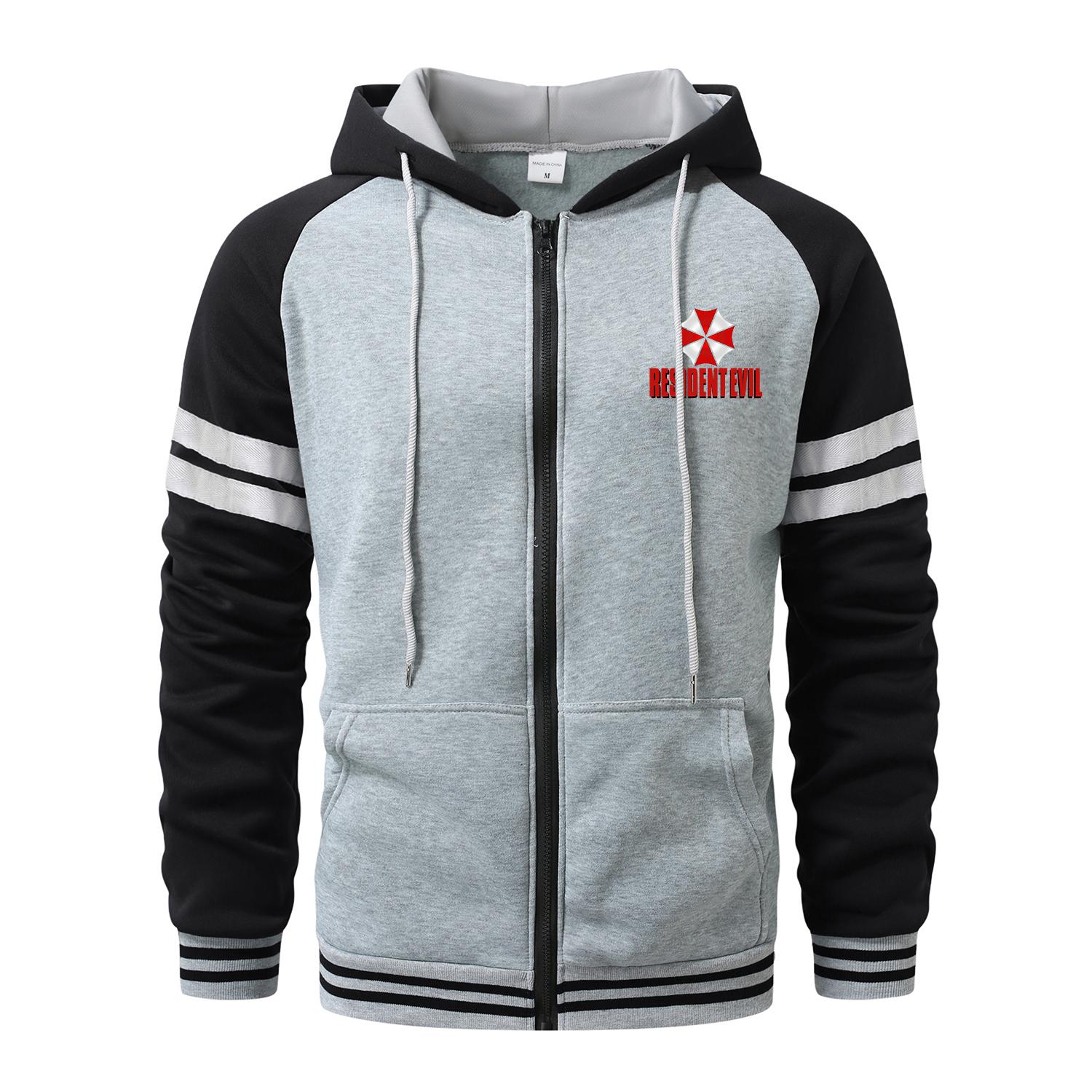 FEGKZLI Specialty RESIDENT EVIL Men's Hoodies Cardigan Zip Hoodies Hooded Pocket Sports&Outdoor Streetwear Casual Spring&Fall Clothing Hoodies Sweatshirts Men's Coats XL