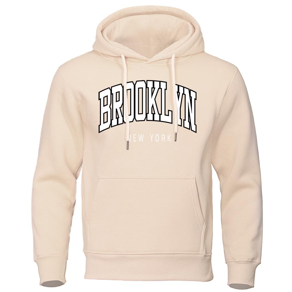 Garbword New York Brooklyn Hip Hop Brief Heren Hoodie Losse Casual Nieuwe Hoody Warme Fleece Streetwear Persoonlijkheid Mode Mannen Sweatshirt 3XL