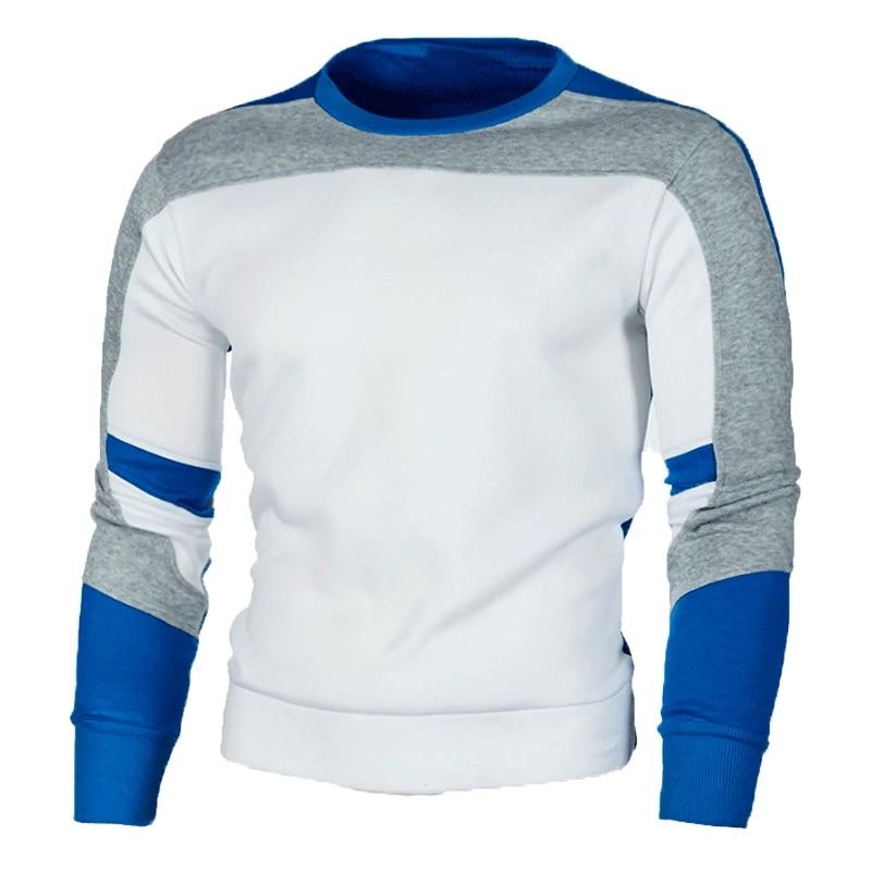 Garbword Heren Casual Crewneck Sweatshirt Color Block Herfst Lente Pullover Sweatshirts XXXXXL blauw