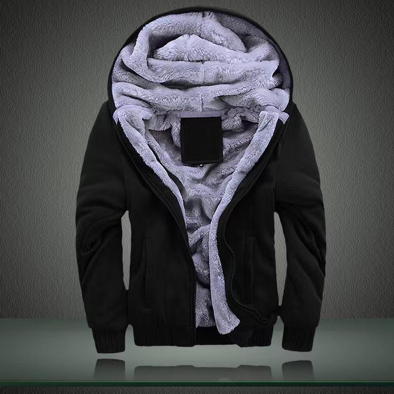 Urbane-TOP Herenmode Winter Zwart Rood Capuchon Sweatshirts Cardigan Man Pluche Verdikte Warme Hoodies Jassen Jassen 5XL